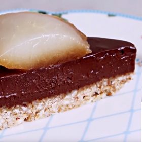 Chocolate & Poached Pear Torte